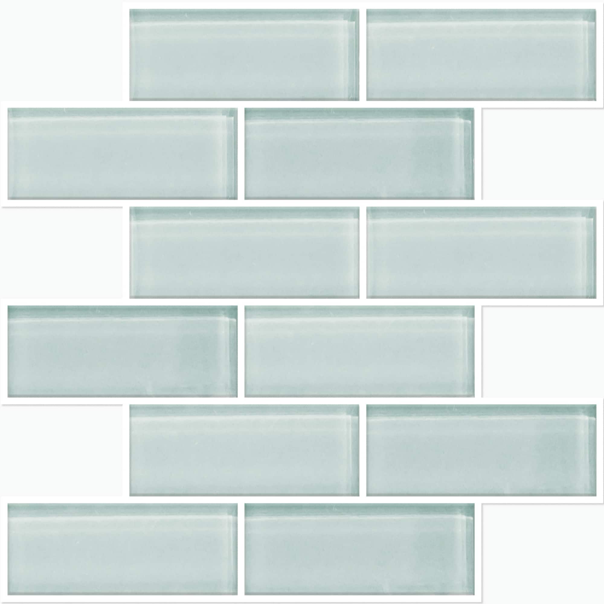 RoomMates Aqua Seaglass Subway Peel & Stick Sticktile